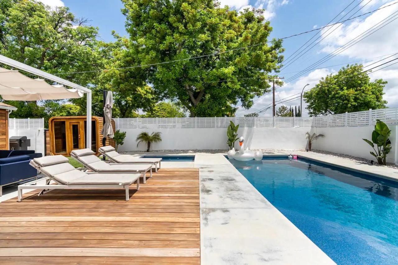 New Luxury Entertaining House With Pool Spa Sauna Tesla Charger Pets ลอสแอนเจลิส ภายนอก รูปภาพ